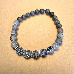Black and Gray Beaded Bracelet
